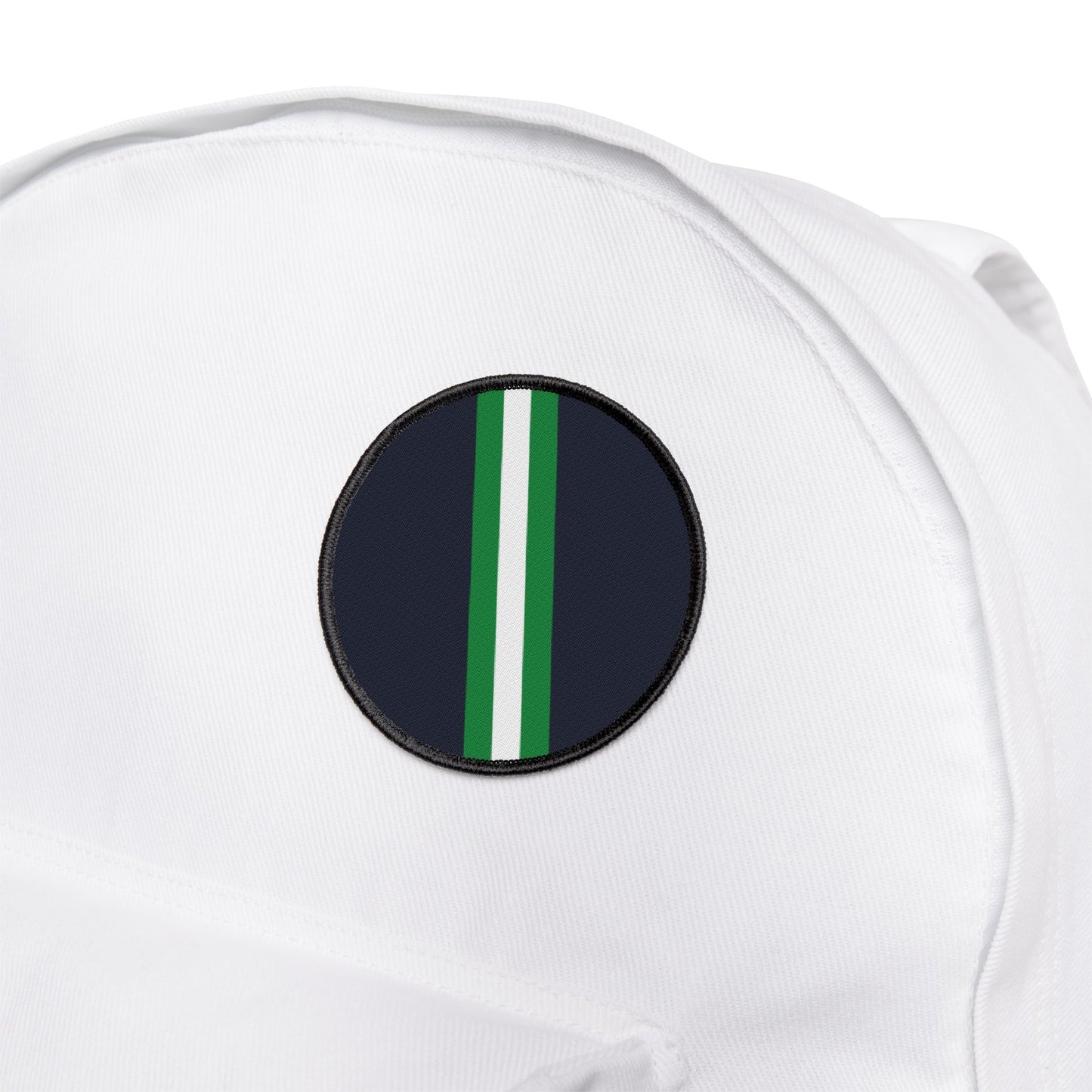 Lunar Midnight & Green-White Striped Customizable Iron-On Patches for Creative Repairs, DIY Fashion Statements, Unique Gift Ideas, and Personalization