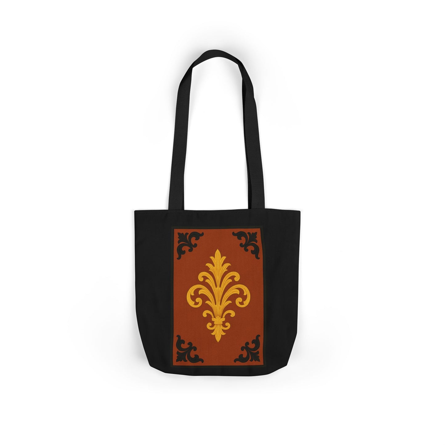 Dusk Terracotta Baroque Canvas Tote — Vintage Baroque Pattern