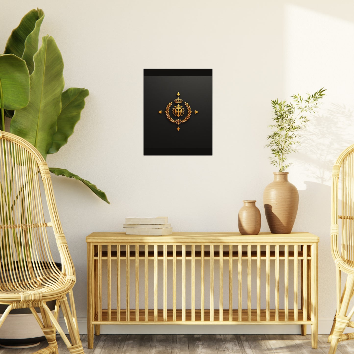 Elegant Foam Board Wall Art, Luxury Home Decor, Royal Crest Display, Office Decoration, Unique Gift Idea, Modern Wall Decor - Gold Crest