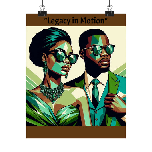 Afro Art Poster - Elegant Matte Vertical Wall Decor - "Legacy in Motion"