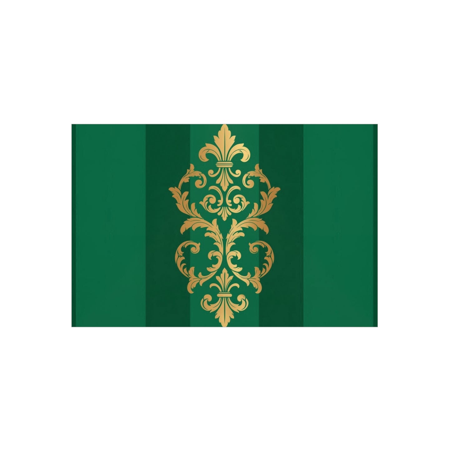Gold Baroque Green Striped Foam Board Wall Art — Elegant Decorative Plaque