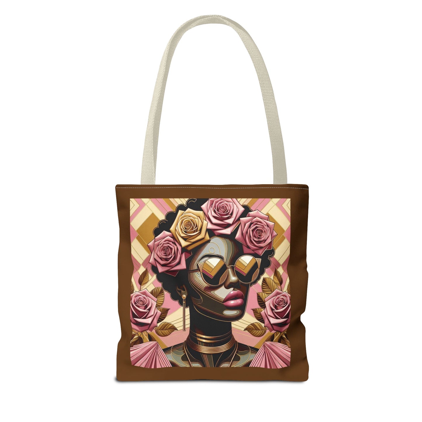Chic Floral Tote Bag - Fashionable Everyday Accessory, Gift for Her, Boho Style, Shopping Bag, Eco-Friendly Carryall - Pink Roses Lady