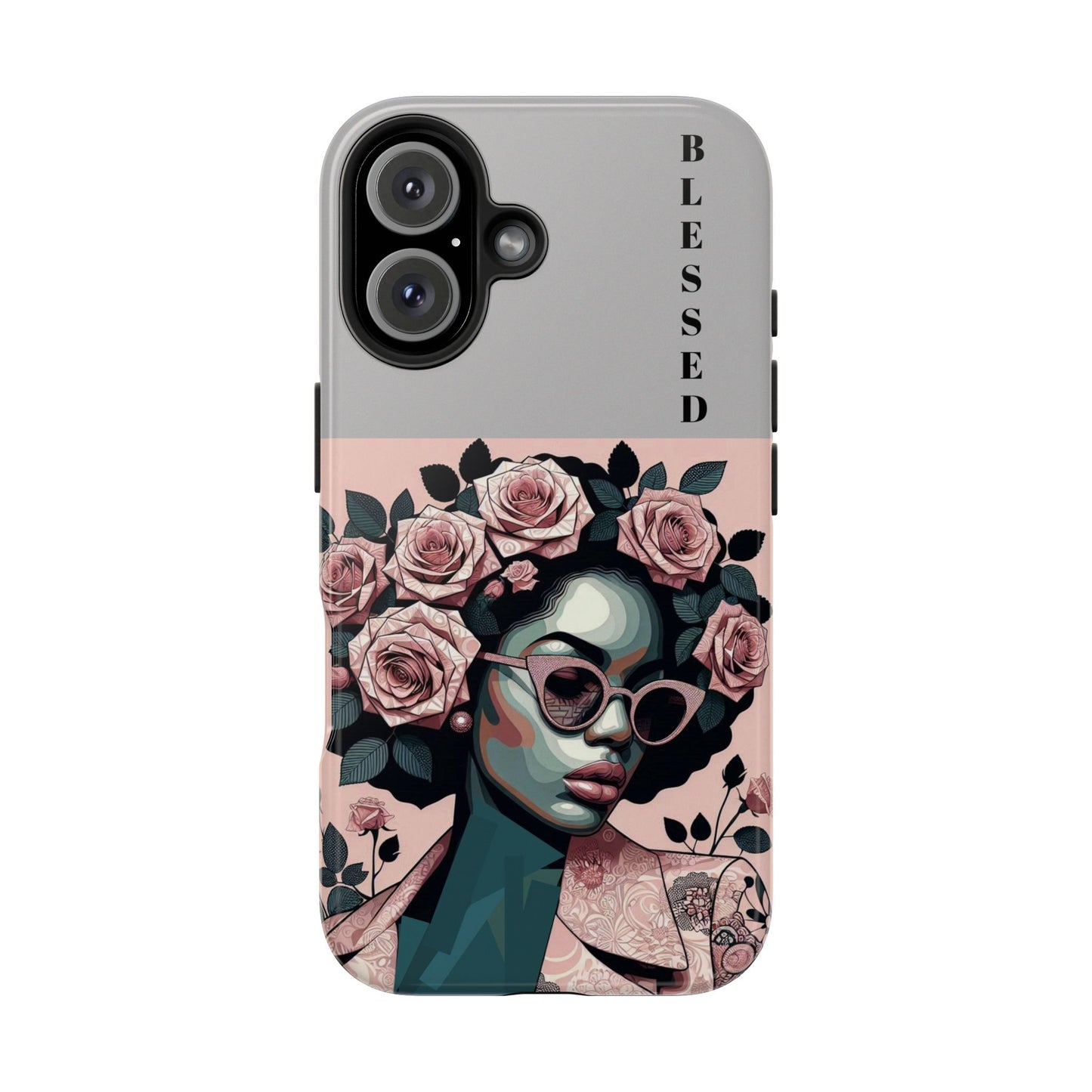 Blessed Floral Tough Phone Cases | Unique Gift for Her, Gift for Mom, Stylish Protection, Birthday Present, Black Girl Art