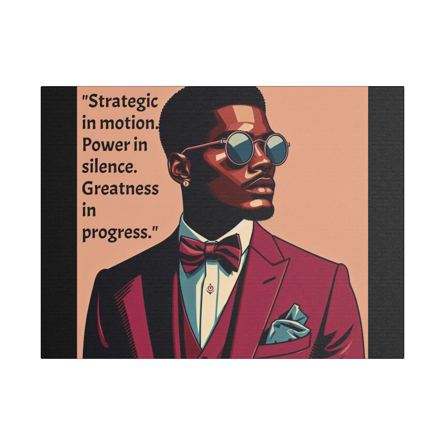 Afro Art Print Canvas, Wall Decor, Satin Stretched Canvas, African American Art, Office Decor, Home Decor - "Strategic In Motion...."