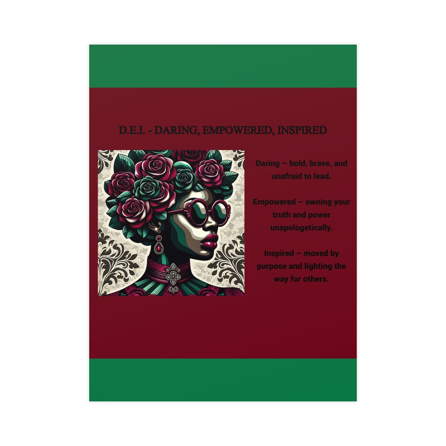 Empowered Woman Matte Poster - Inspirational Art for Home Decor - Daring, Empowered, Inspired