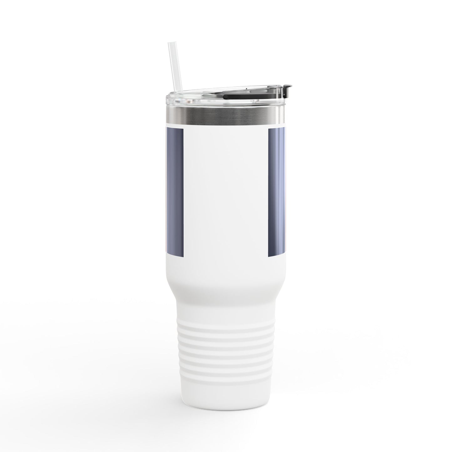 Lunar Midnight & Red-White Striped Stylish Insulated Travel Mug - Perfect for Adventure Seekers | 40oz Hot & Cold Beverage Container