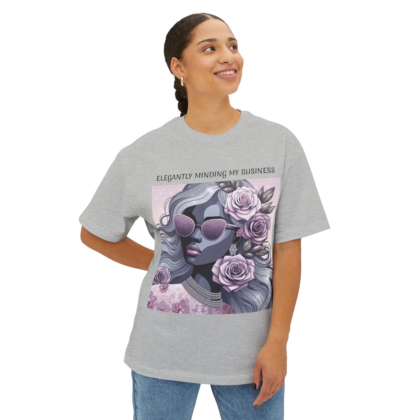 Elegantly Minding My Business Oversized Boxy Tee