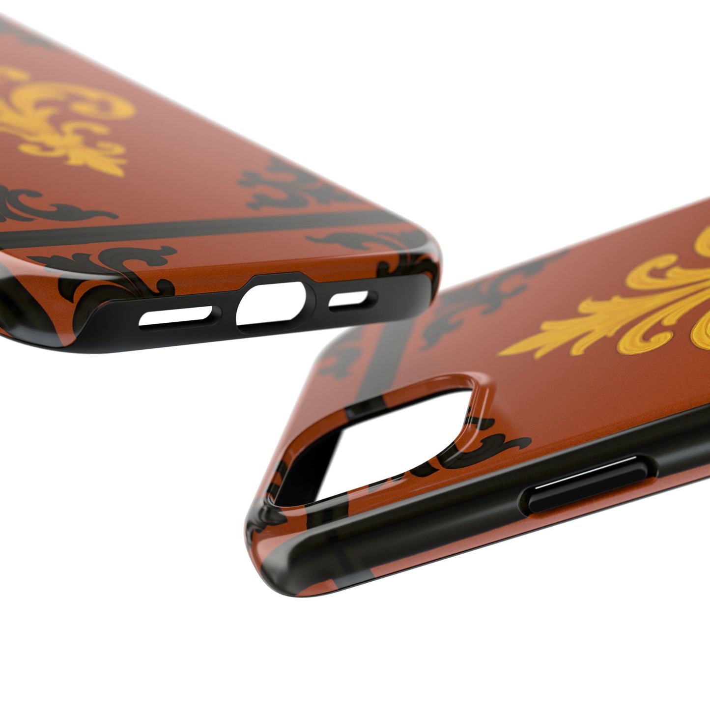 Dusk Terracotta Baroque Tough Phone Case — Vintage Baroque Design, Protective iPhone Cover