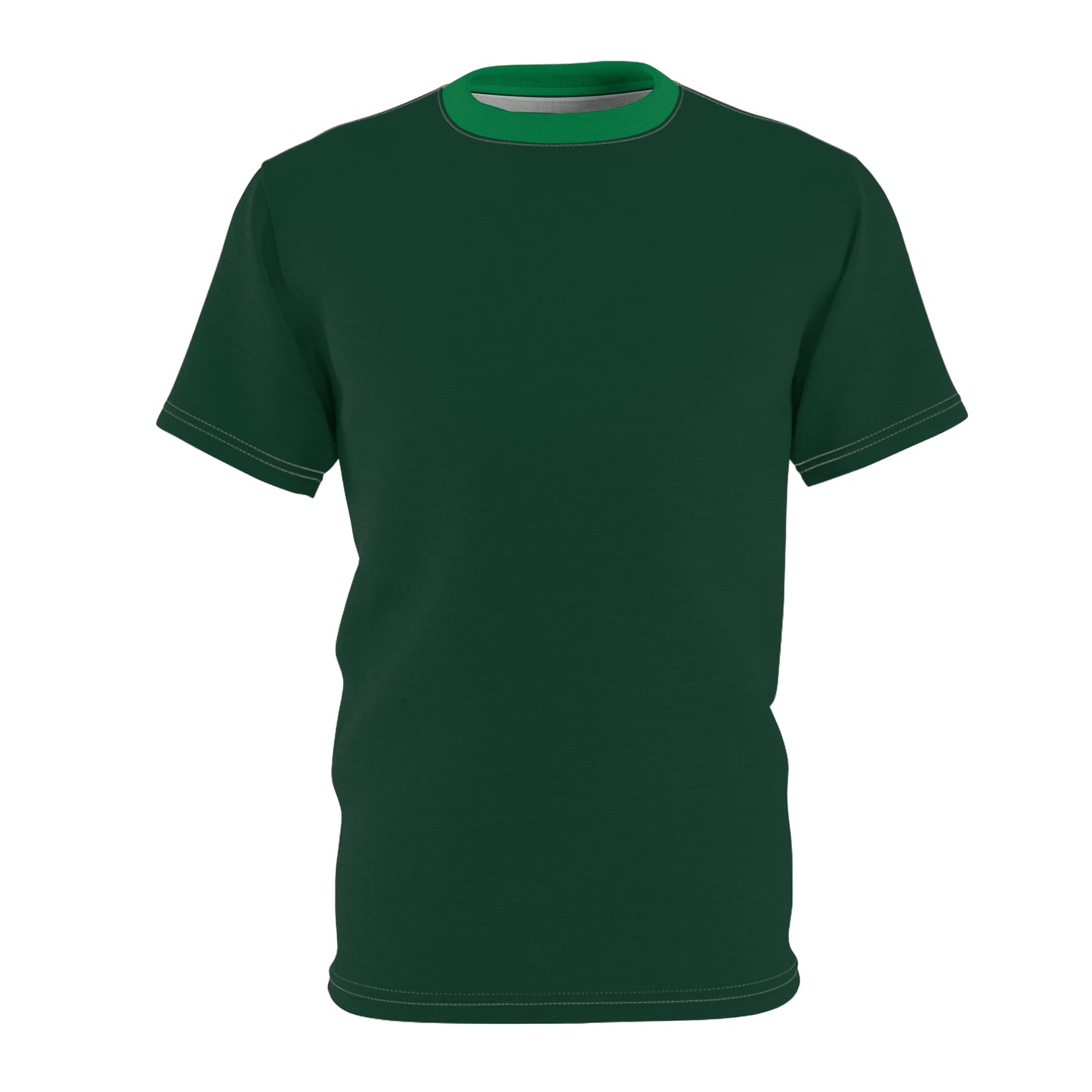 Stylish Midnight Green (Green Collar) Unisex Cut & Sew Tee, Comfortable Casual Wear for All Occasions, Perfect Gift for Birthdays