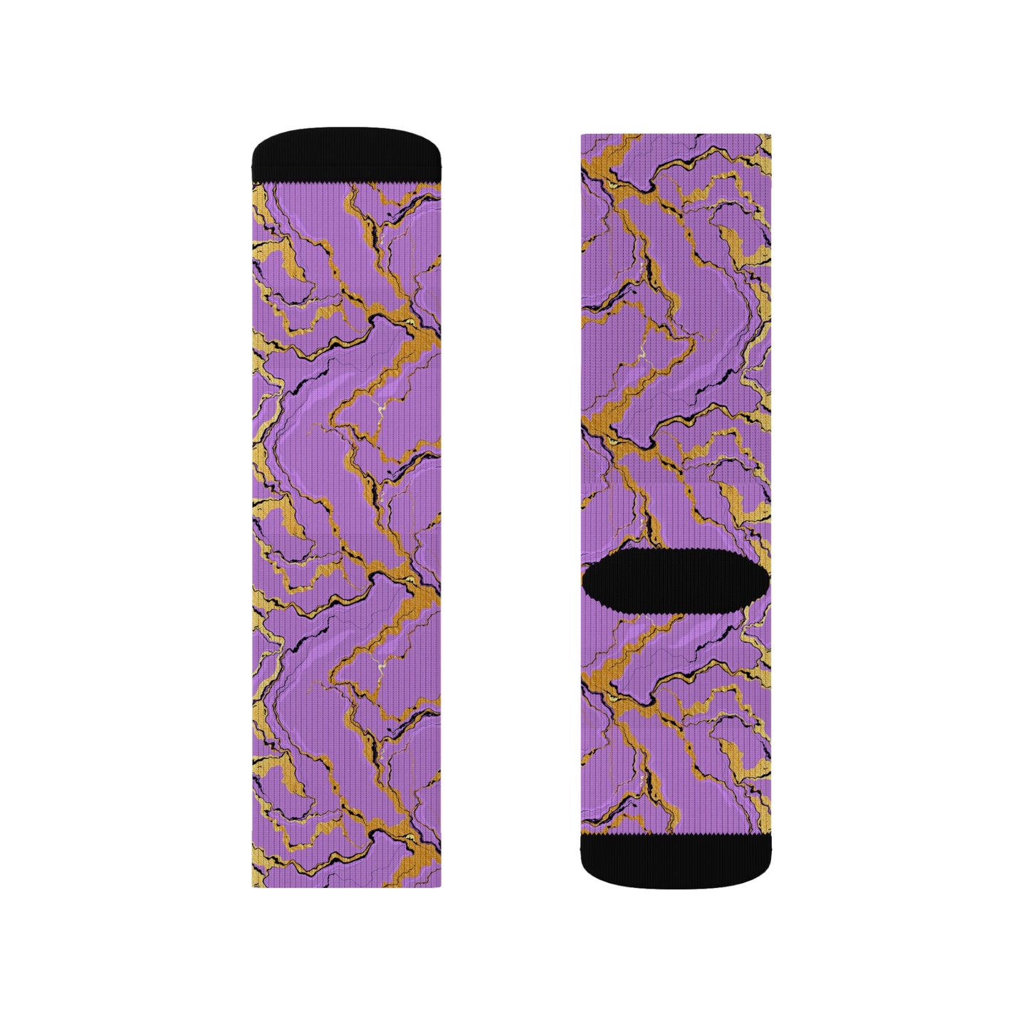 Marble Lavender Print Crew Socks | Funky Socks for Women, Unisex Gift for Friends, Fun Fashion Accessories, Casual Wear