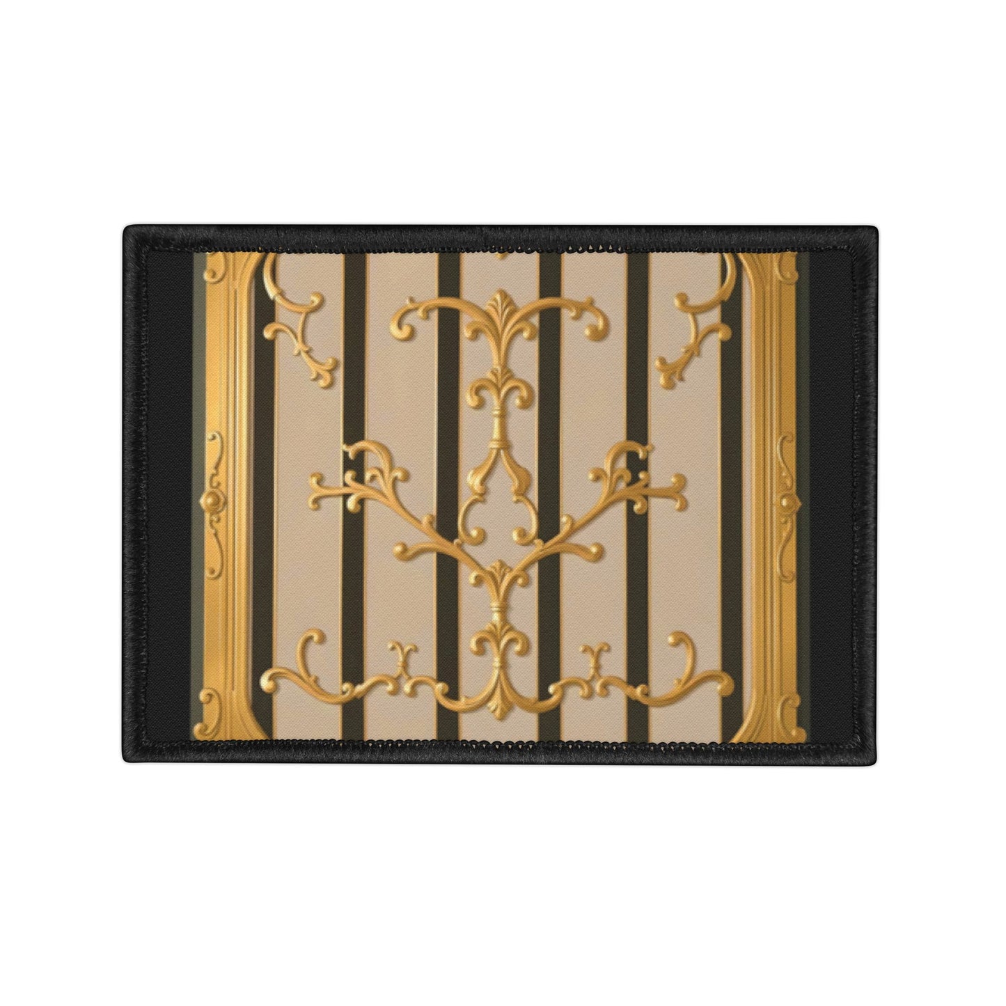 Iron-On Patches - Beige Striped Gold Rococo
