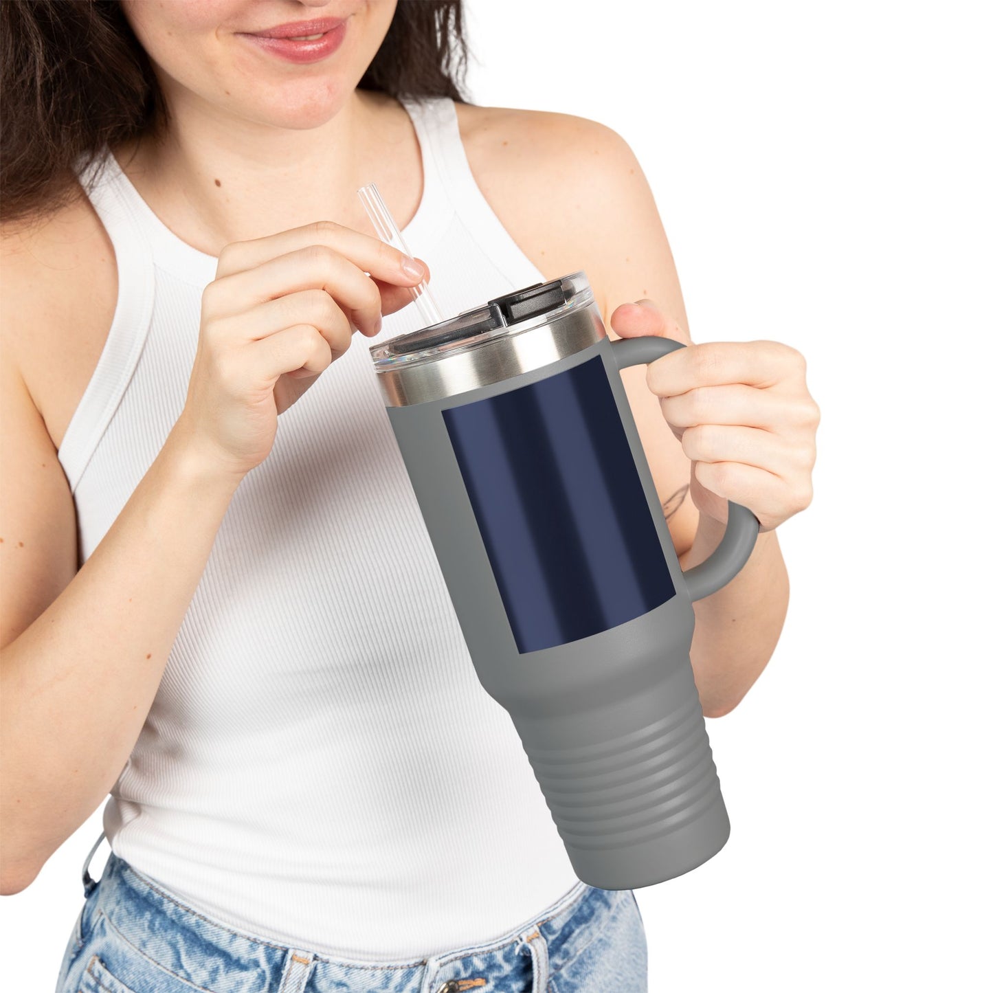 Lunar Midnight 40oz Insulated Travel Mug, Perfect for Coffee Lovers, Customizable Drinkware for Road Trips, Personalized Gift for Teachers, Durable