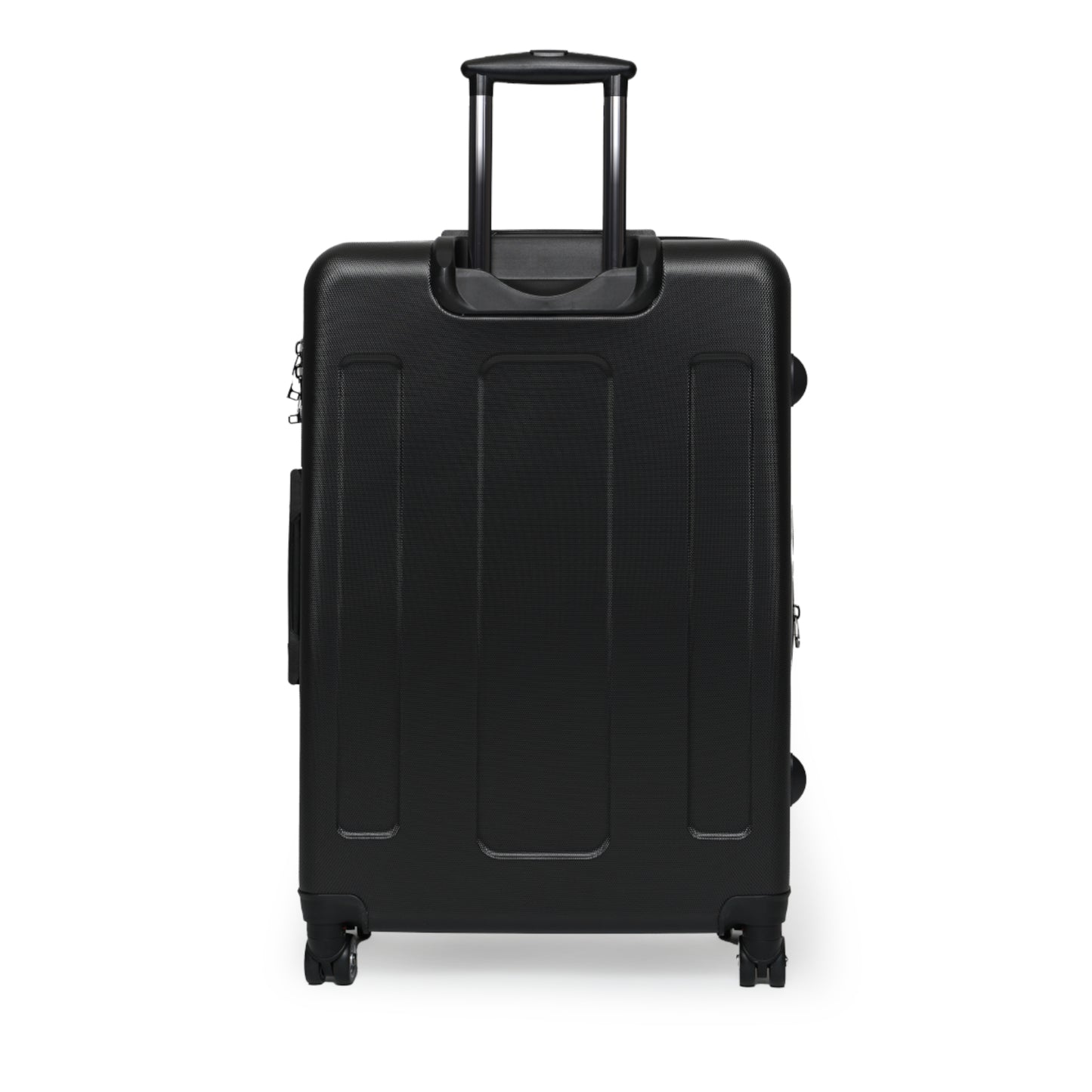 Elegant Striped Suitcase, Stylish Travel Luggage, Unique Carry-On, Trendy Vacation Bag - Black & Matte Mint Striped Rococo