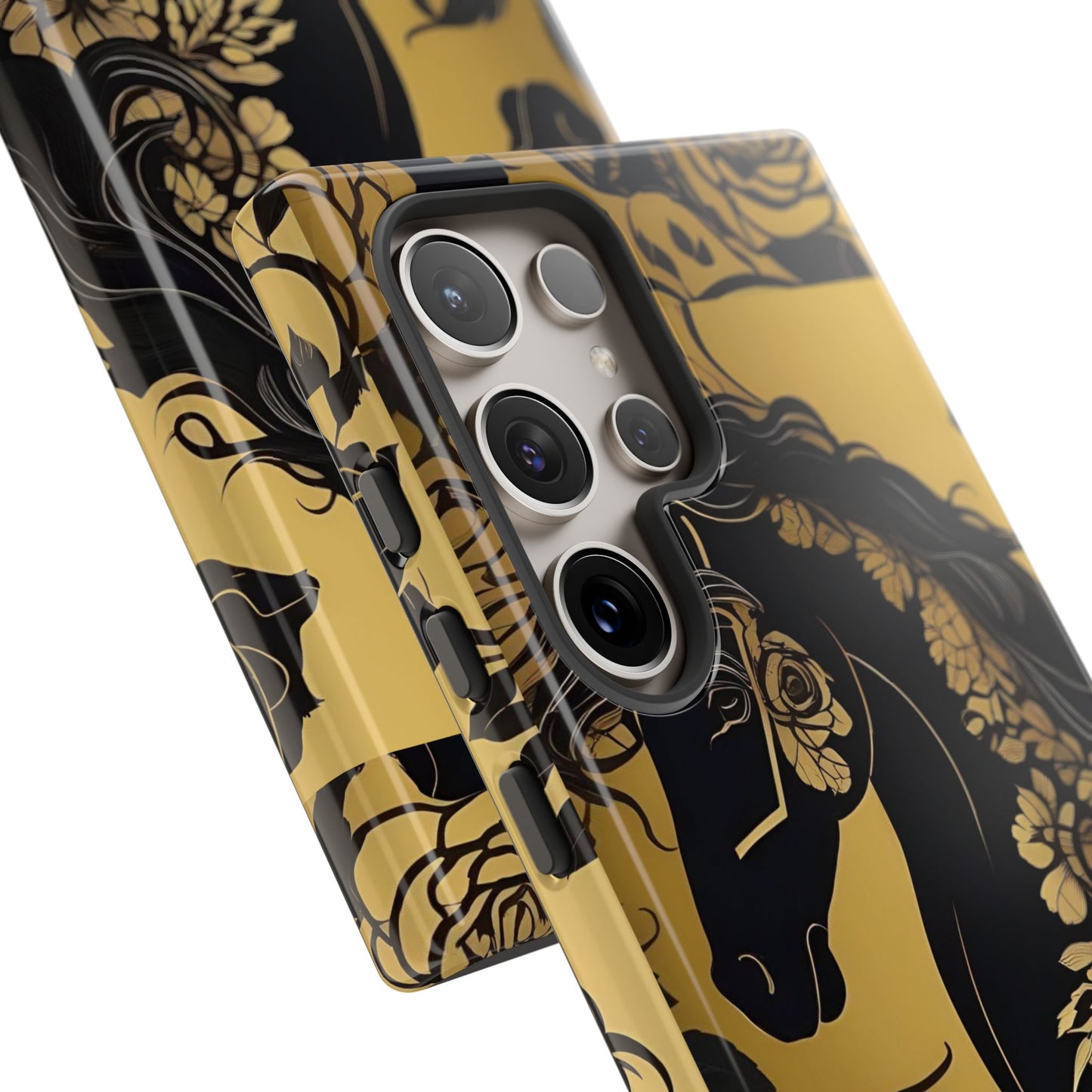 Phone Case - Elegant Horse & Roses Design