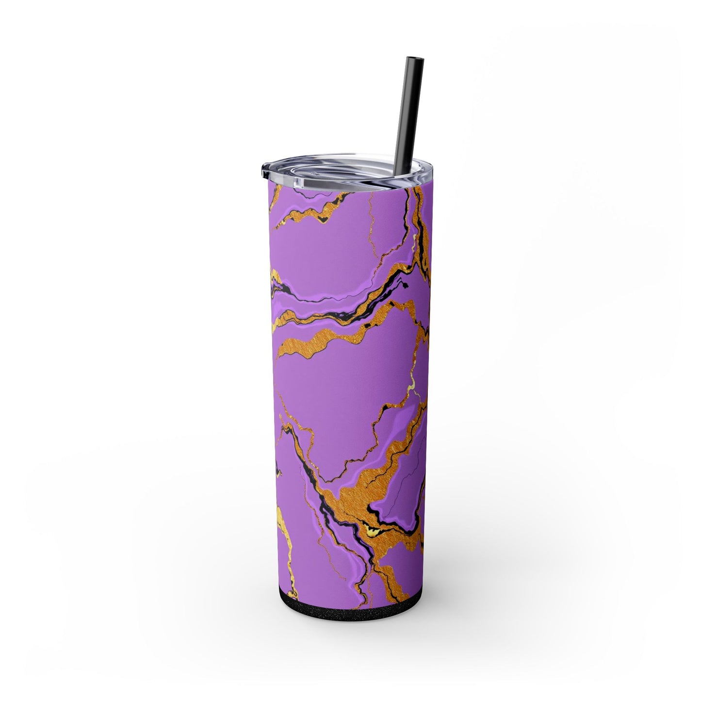 Stylish Marble Lavender Skinny Tumbler, 20oz - Trendy Drinkware for Home, Office, Travel, Gifts, Women, Fashionable Beverages