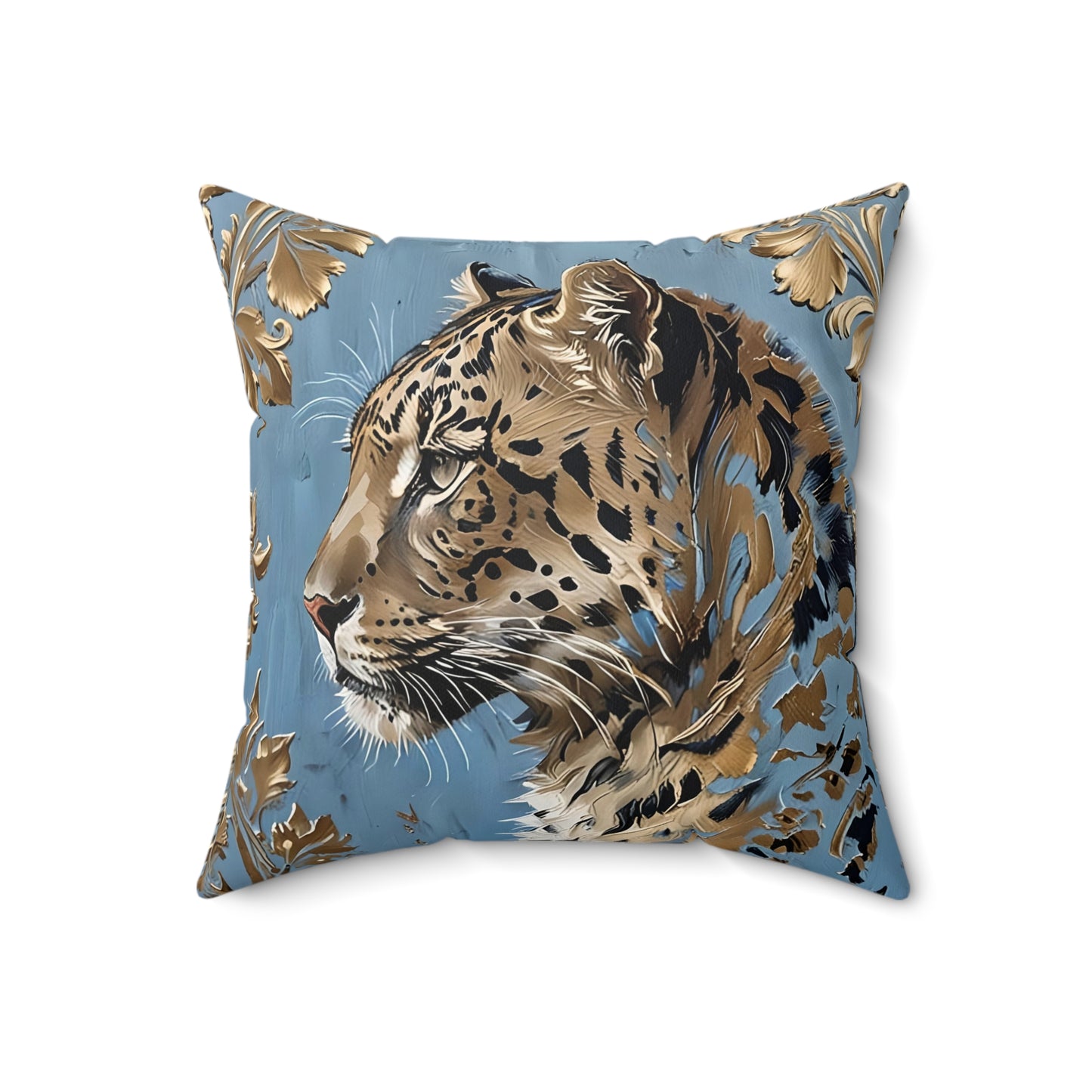 Elegant Leopard Faux Suede Pillow for Stylish Home Decor - Powder Blue