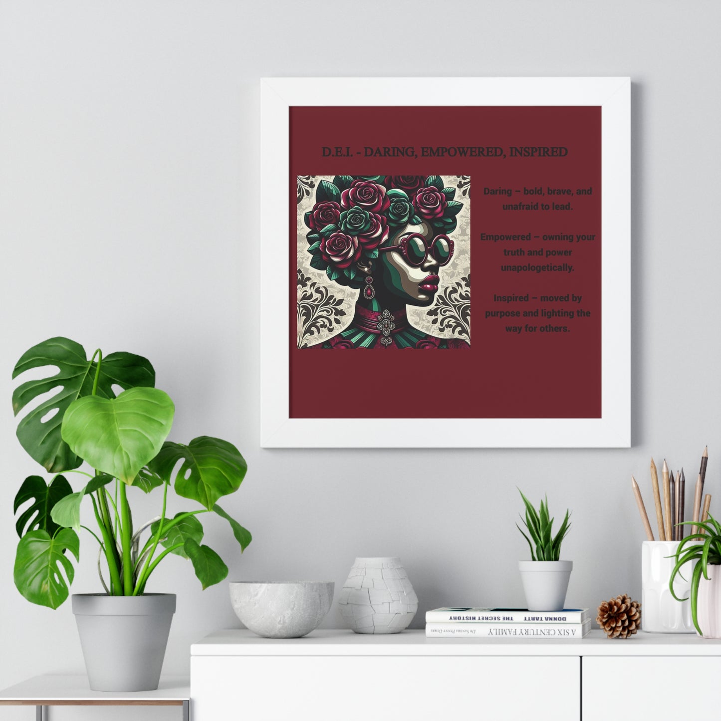 Empowered Women Framed Vertical Poster – Daring, Empowered, Inspired Wall Art for Home Decor
