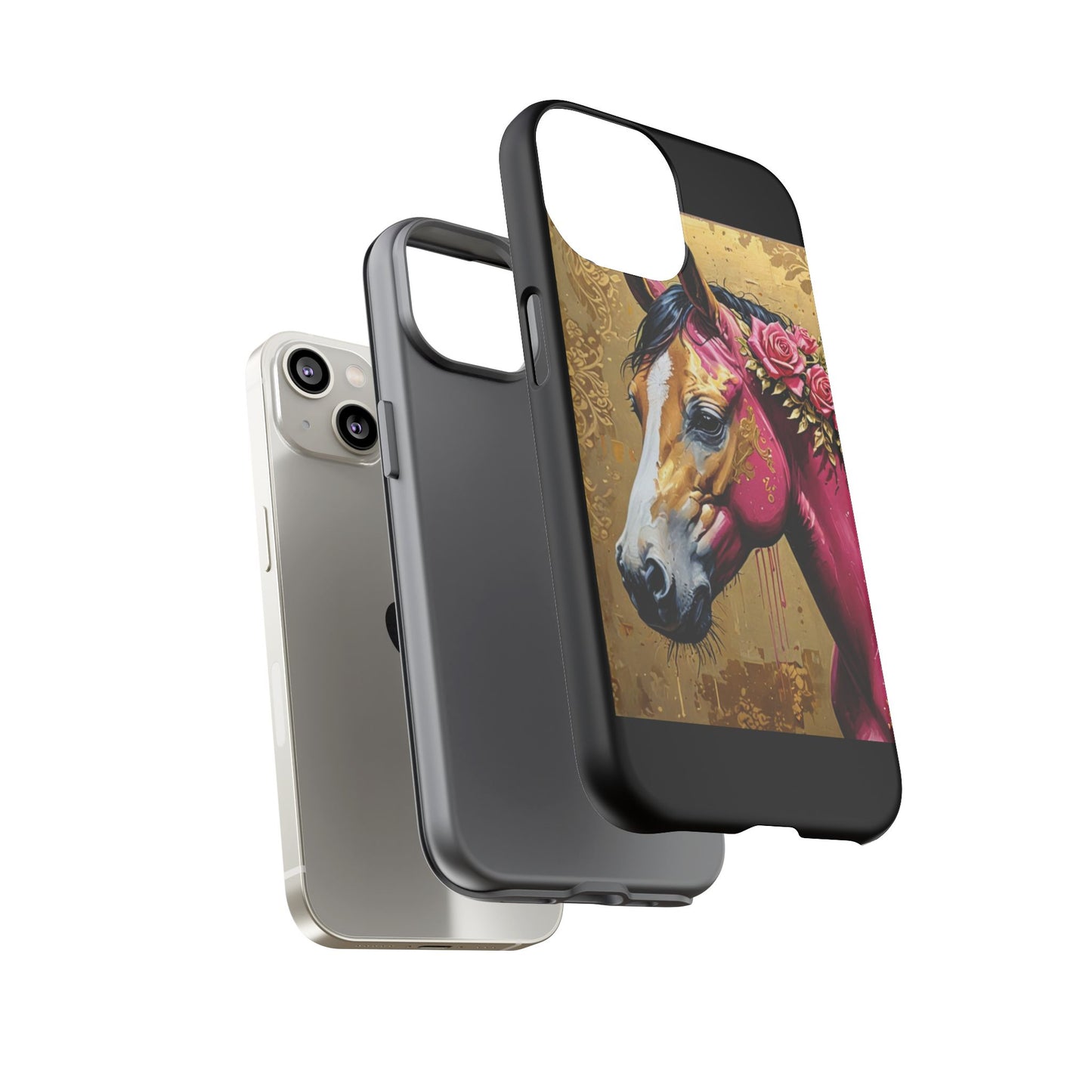 Phone Case - Elegant Horse Damask Design