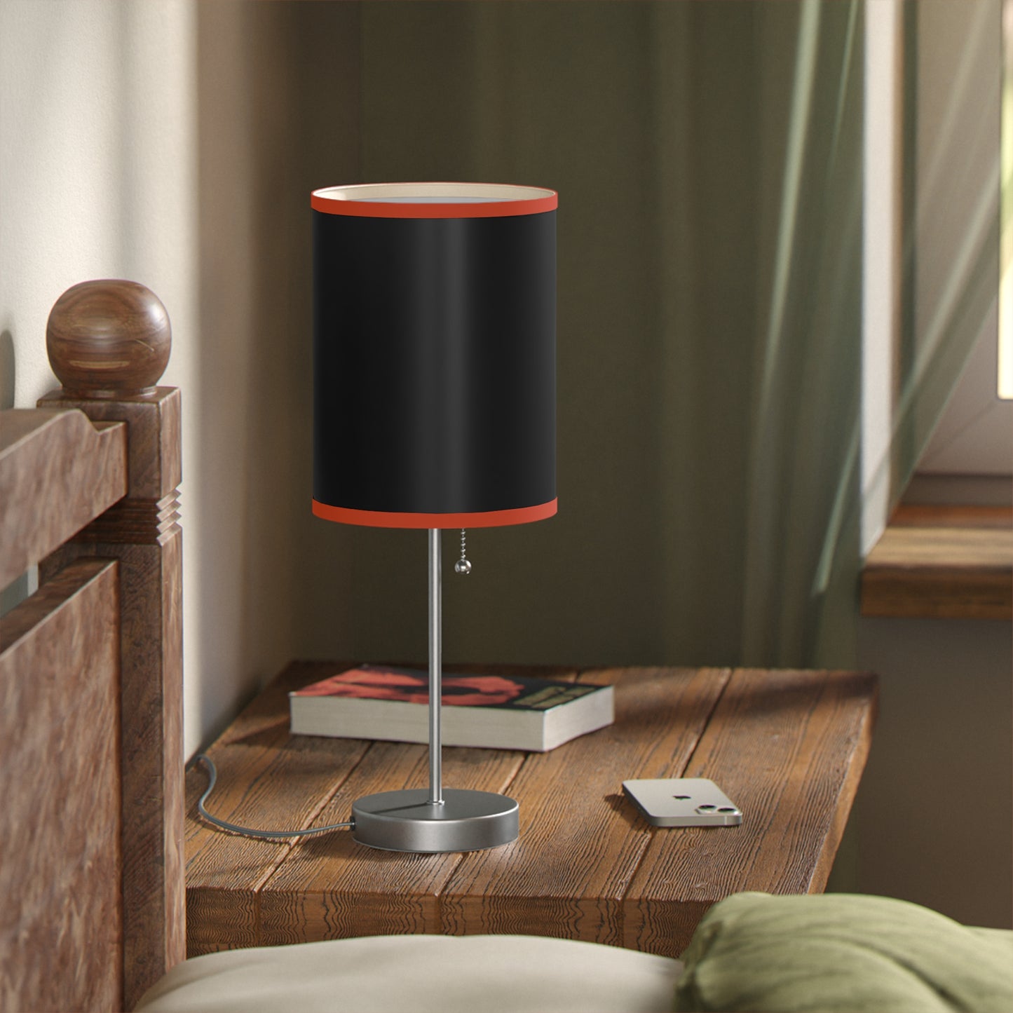 Modern Black Table Lamp, Minimalist Decor, Black Stand Lamp, Bedroom Night Light, USB Plug Lamp, Home Office Lighting