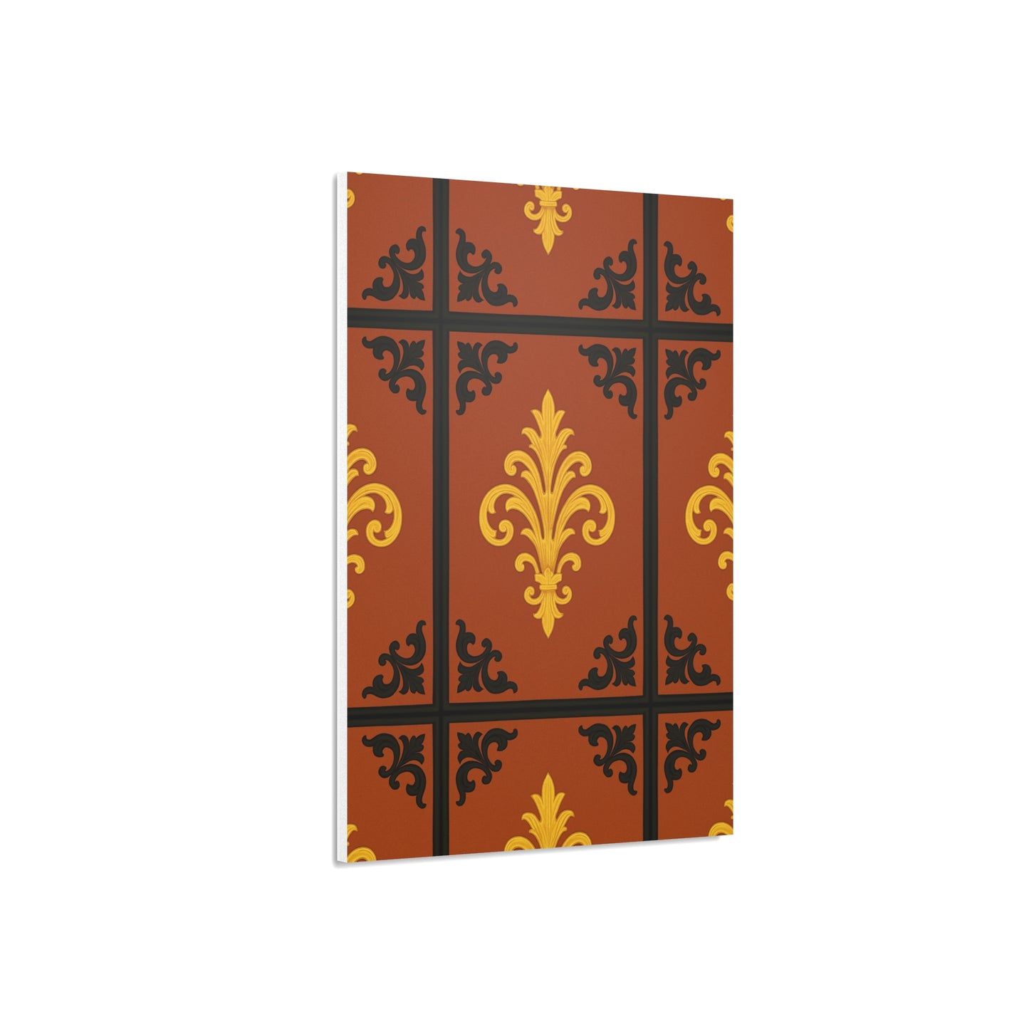 Dusk Terracotta Baroque Foam Board — Baroque Pattern Wall Art (Dusk Terracotta, Gold & Black)