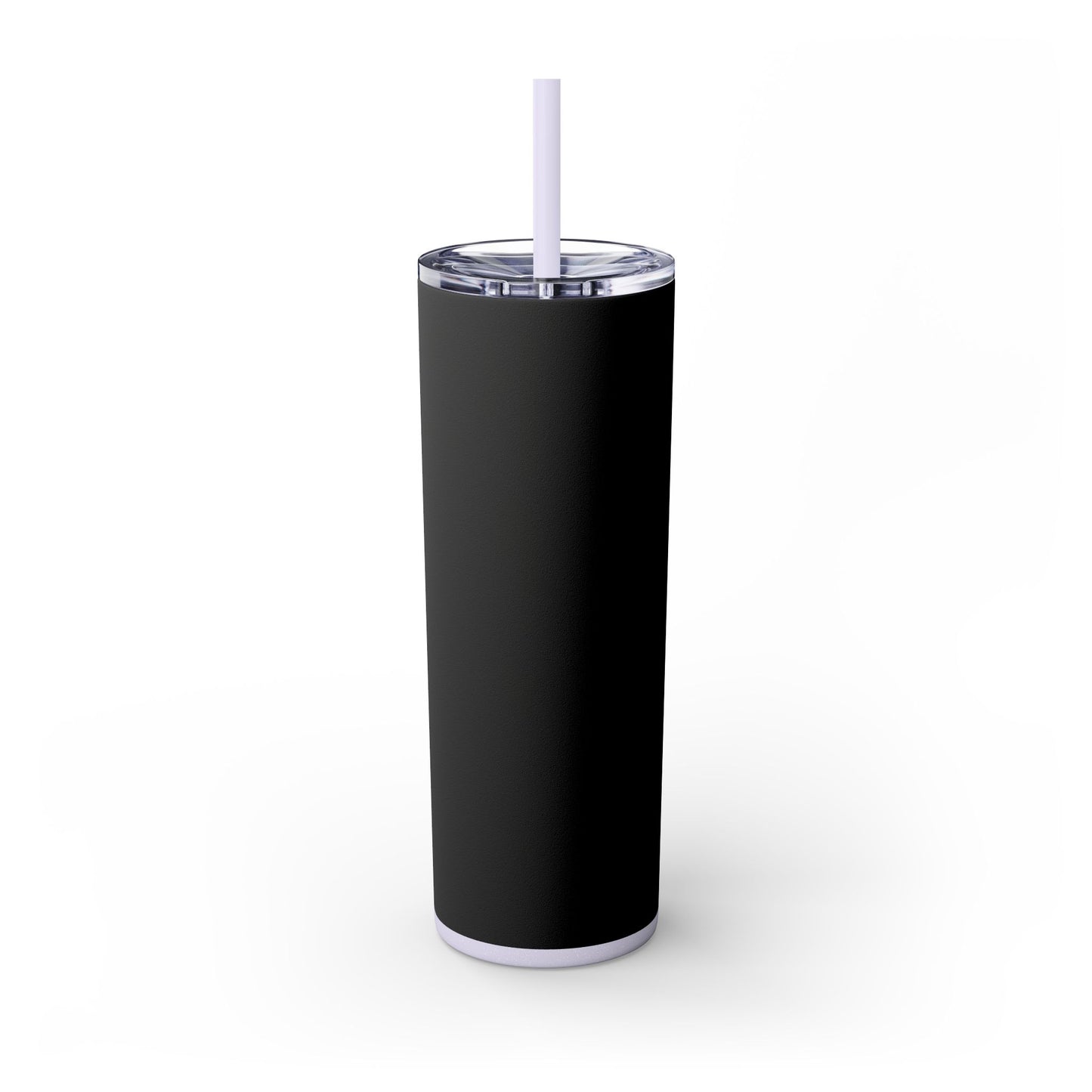 Stylish Black Skinny Tumbler with Straw, 20oz - Perfect for Coffee, Juice, and Smoothies, Ideal Gift for Any Occasion