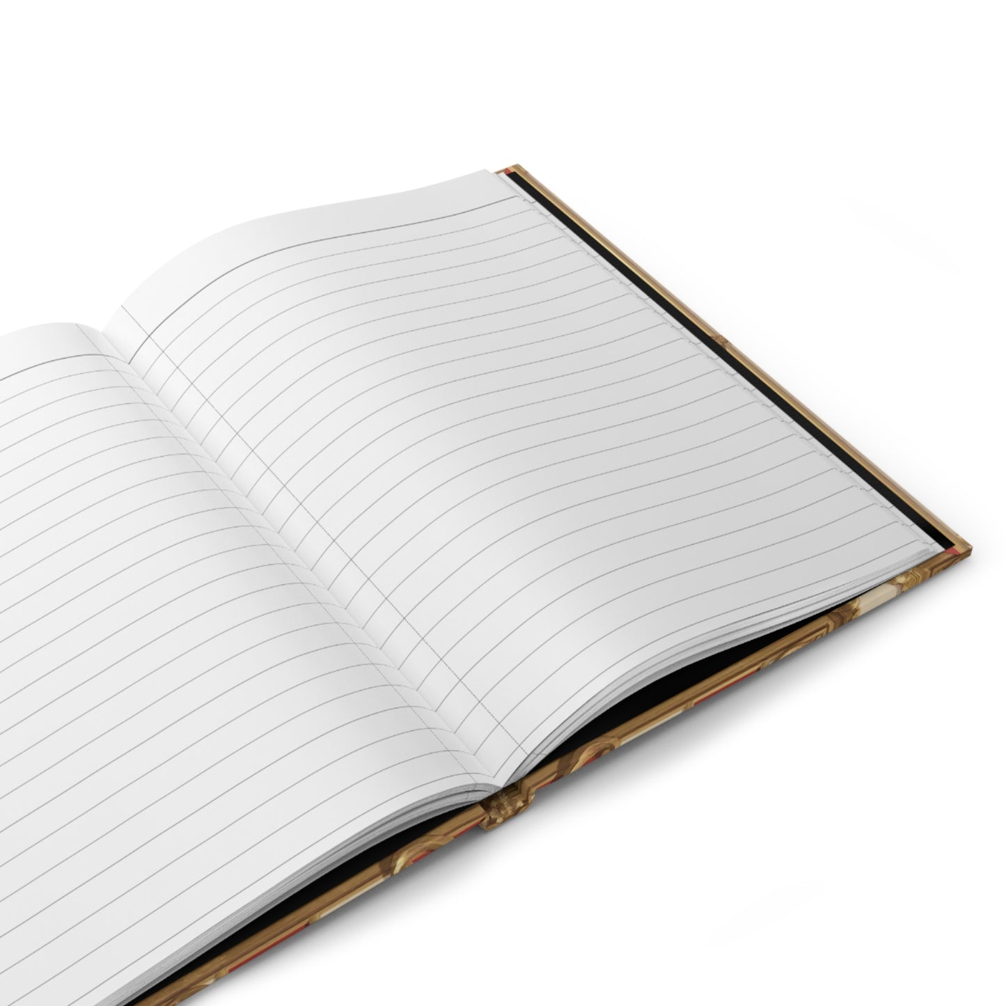 Elegant Striped Hardcover Journal - Decorative Alabaster & Dusk Orange Striped Baroque