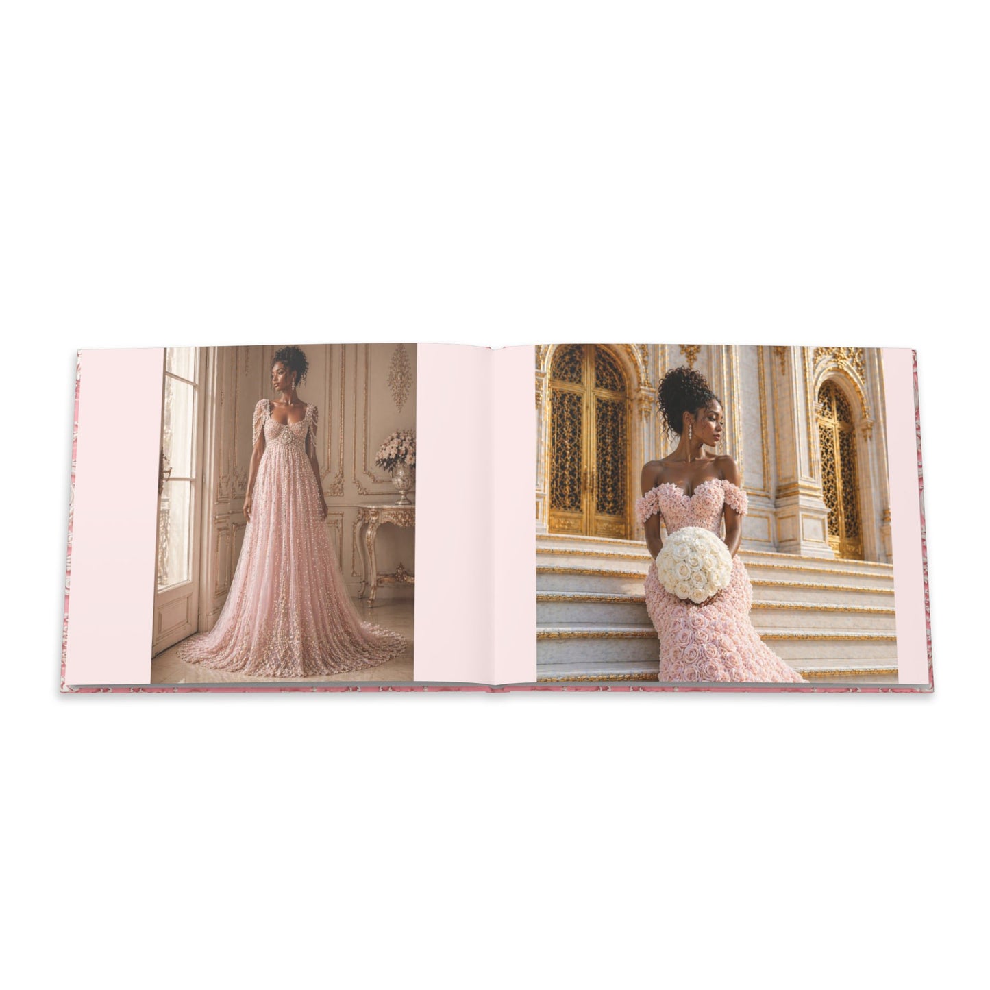 Pink Rococo Hardcover Fashion Illustrations - High Fashion Ball Gown Photo Book