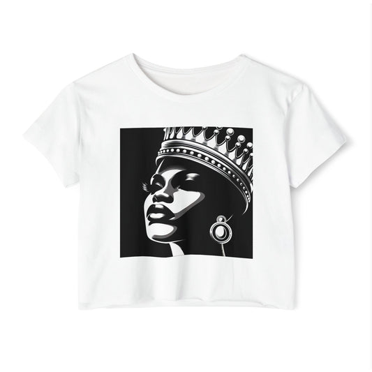 Empowered Queen Festival Crop Top | Boho Chic Shirt, Summer Concert Outfit, Music Festival Attire, Women’s Streetwear, Awesome Gift