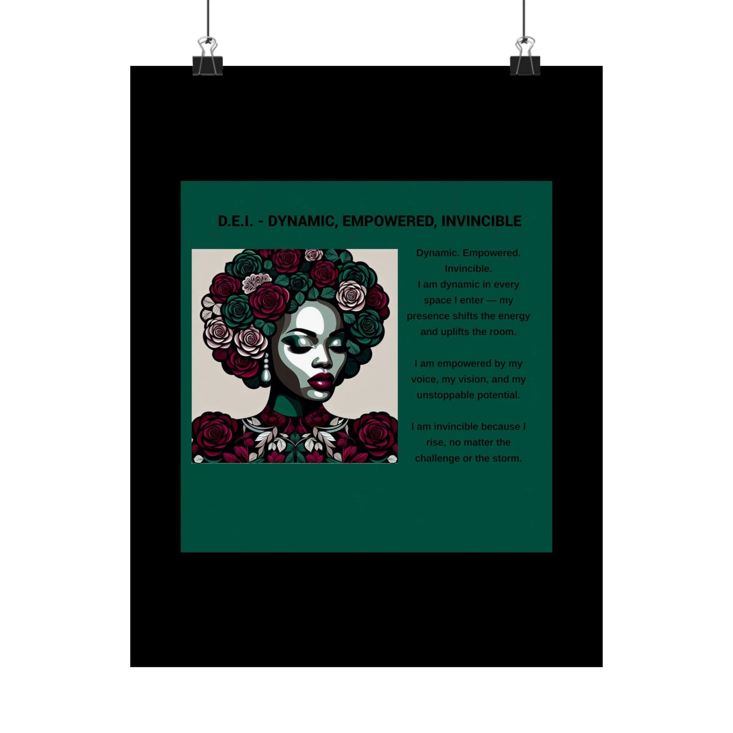 Empowered Feminine Wall Art Poster - Dynamic, Empowered & Invincible Design