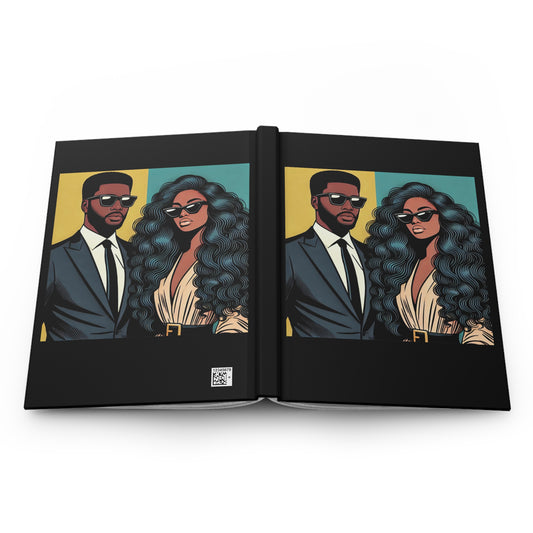Elegant Floral Hardcover Journal - Stylish Writing Notebook - Elegant Couple Design