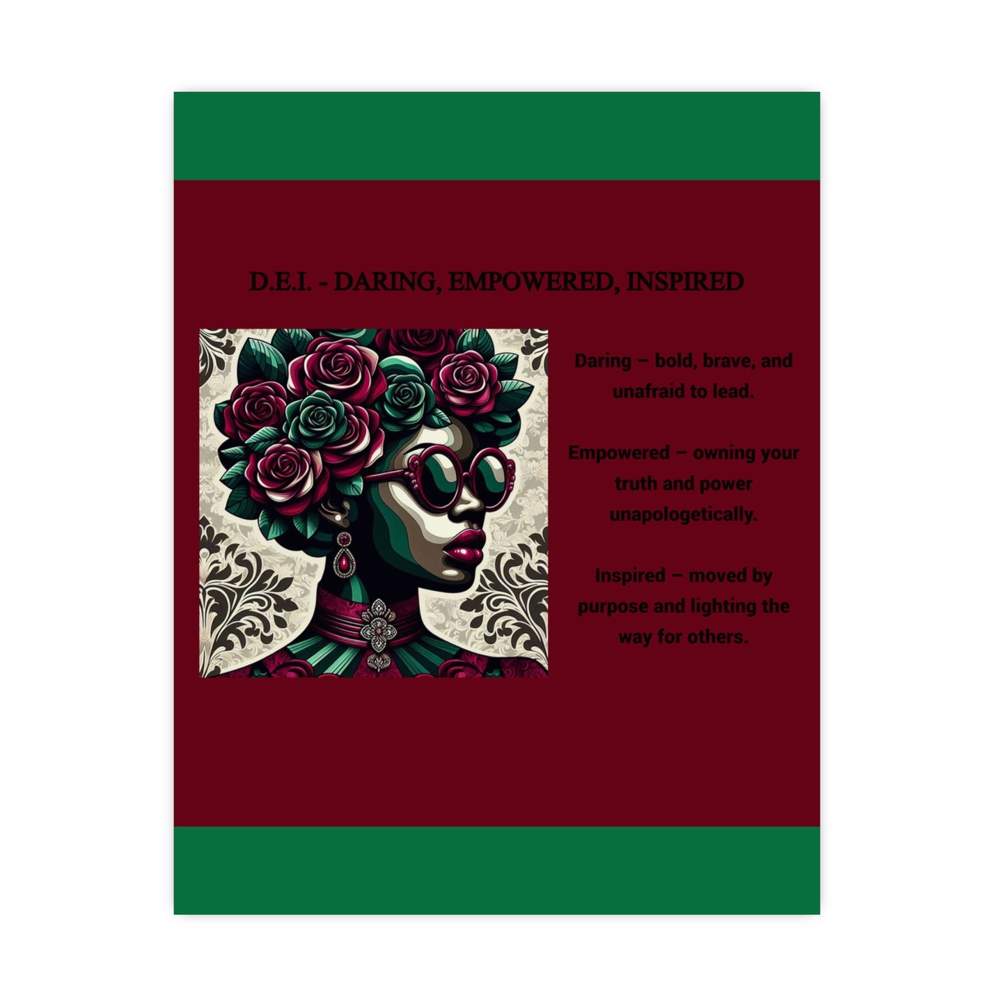 Empowered Woman Matte Poster - Inspirational Art for Home Decor - Daring, Empowered, Inspired