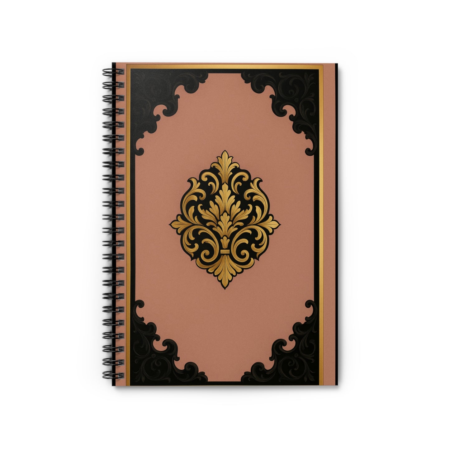 Mauve & Black-Gold Baroque Vintage Spiral Notebook — Ruled Journal for Notes & Gifts