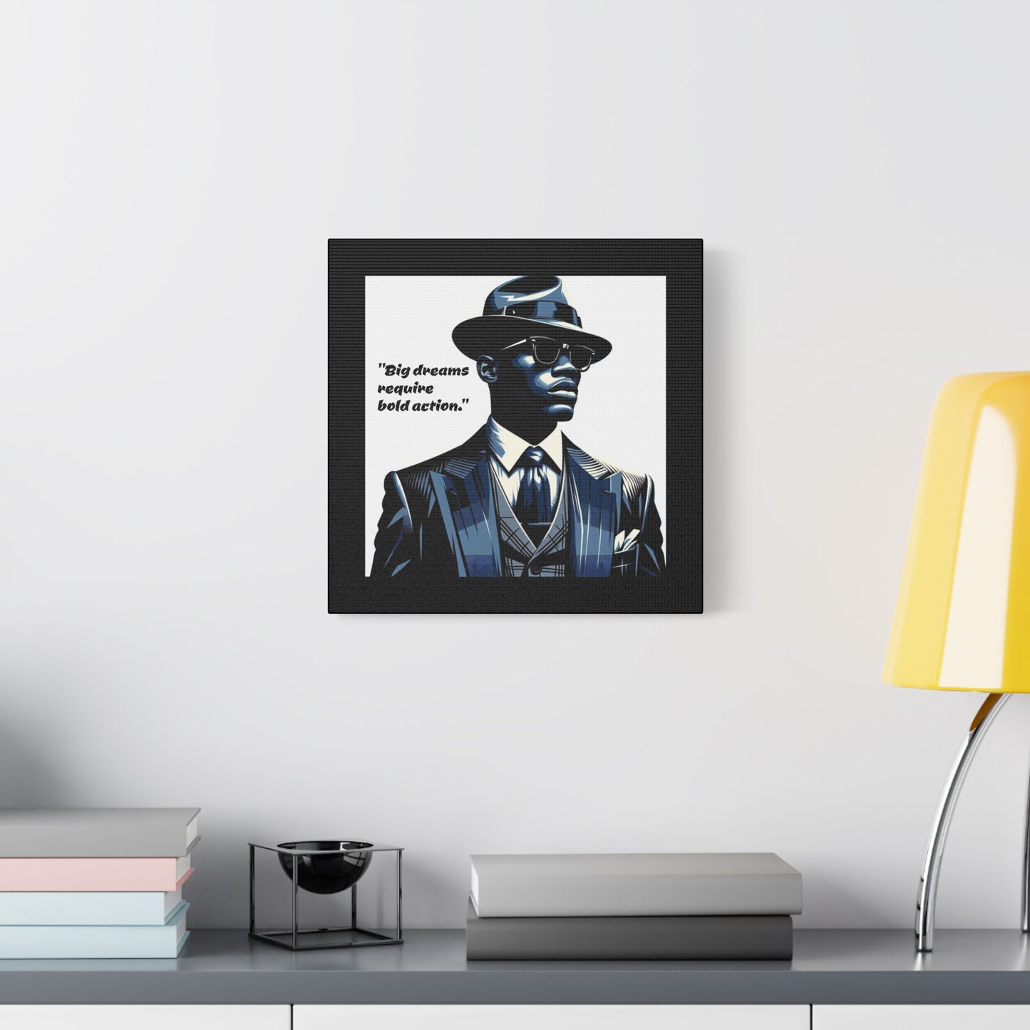 Afro Art Print Canvas, Wall Decor, Satin Stretched Canvas, African American Art, Office Decor, Home Decor - "Big dreams require bold action."