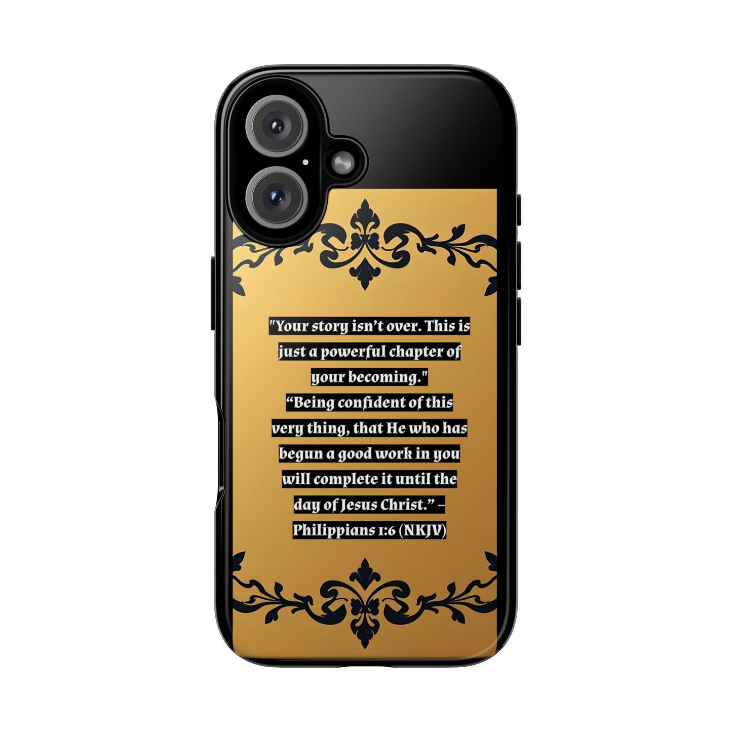 Elegant Floral Motif Phone Case - Tough Cases with Vintage Design - "Your story isn't over"