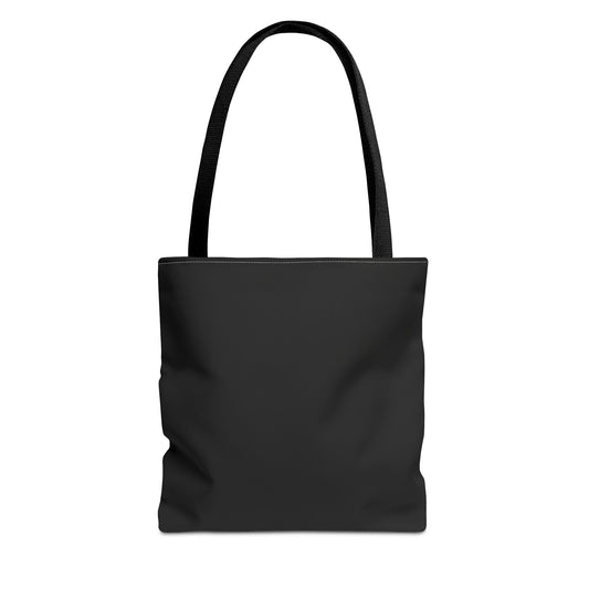 Stylish Black All-Over Print Tote Bag, Eco-Friendly Shopping Bag, Beach Tote, Gift for Her, Everyday Carryall