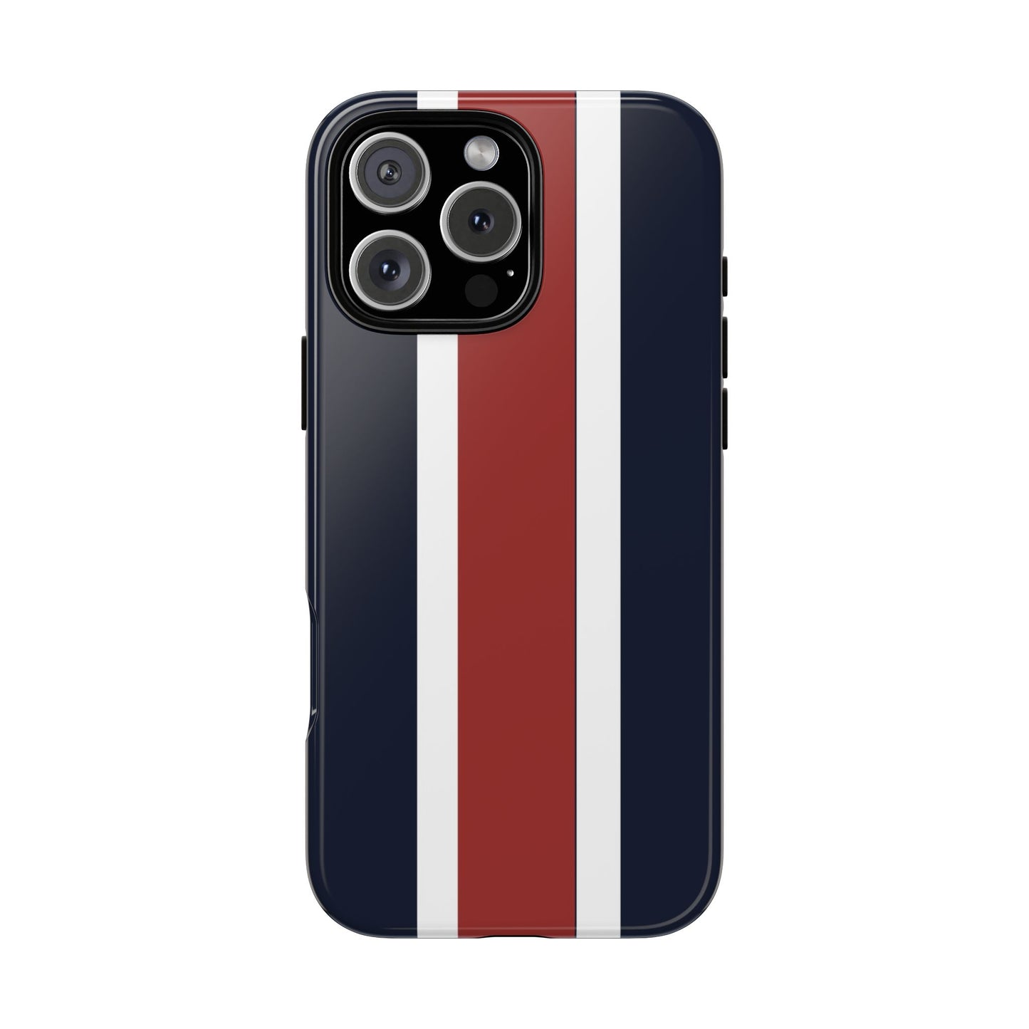 Lunar Midnight & Red-White Striped Stylish Phone Case - Tough Cases, Custom iPhone Cover, Sleek Phone Accessories, Gifts for Him/Her