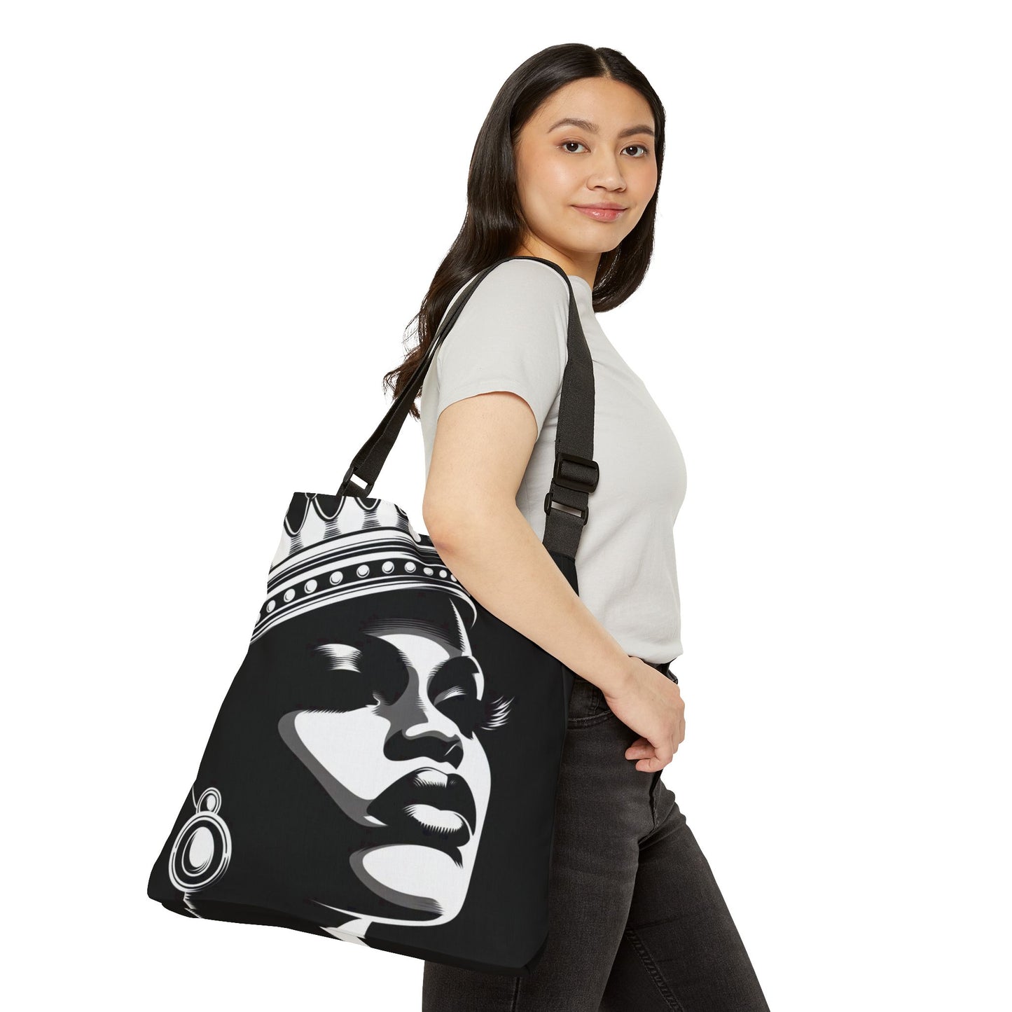 Regal Queen Adjustable Tote Bag, Stylish Tote, Unique Handbag, Everyday Carry, Gift for Her, Fashion Accessory