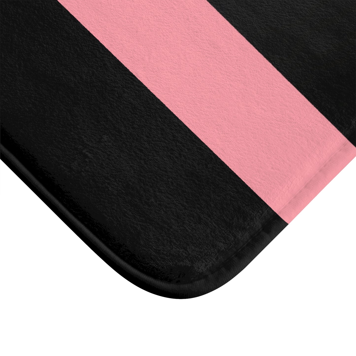 Chic Striped Bath Mat - Stylish Bathroom Decor, Luxury Bath Accessory, Trendy Home Style, Gift for Her, Self-Care Essentials - Pink Striped Gold Crest