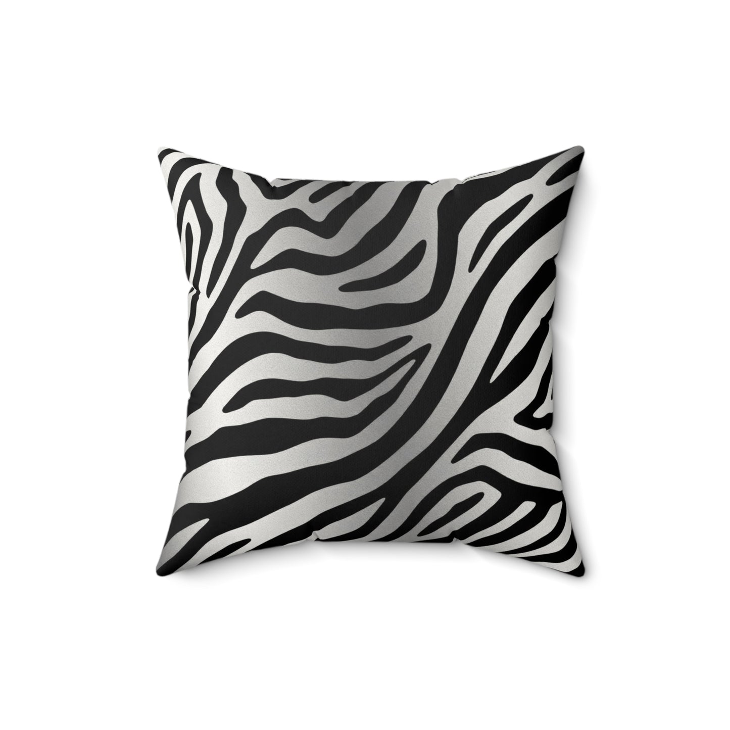 Stylish Faux Suede Zebra Stripe Pillow - Modern Home Decor Accent - Silver