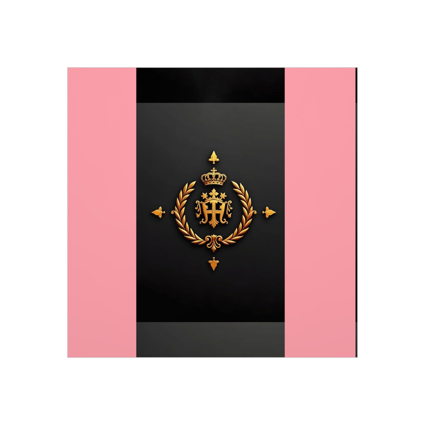 Elegant Wall Art Foam Board, Luxurious Home Decor, Modern Design Display, Stylish Room Accent, Office Decor, Unique Gift - Pink Striped Gold Crest