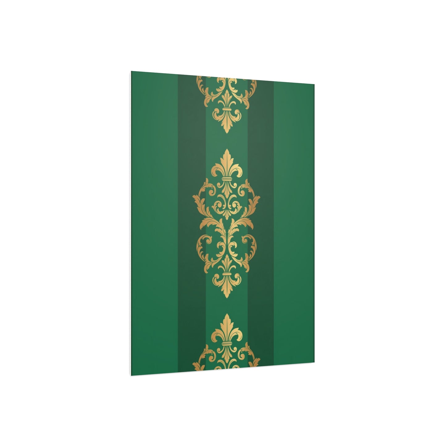 Gold Baroque Green Striped Foam Board Wall Art — Elegant Decorative Plaque