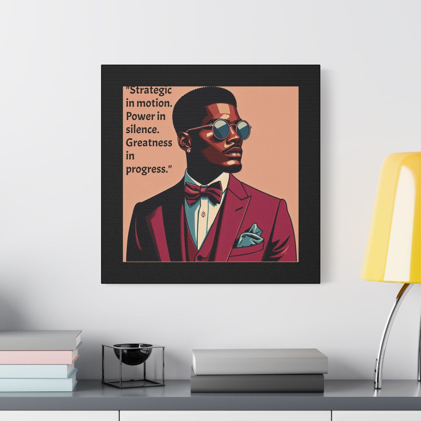 Afro Art Print Canvas, Wall Decor, Satin Stretched Canvas, African American Art, Office Decor, Home Decor - "Strategic In Motion...."