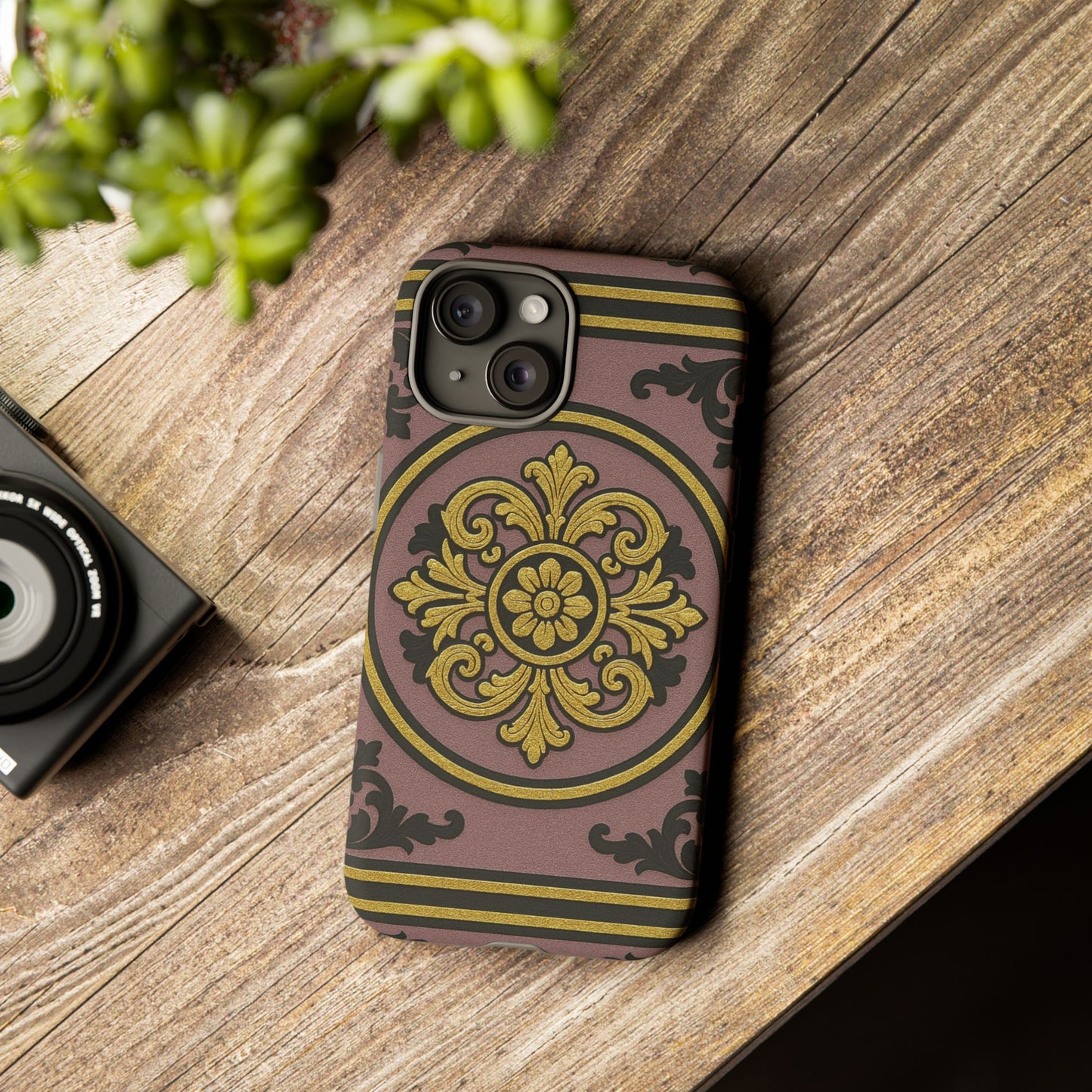 Gilded Mauve With Gold-Black Baroque Tough Cases