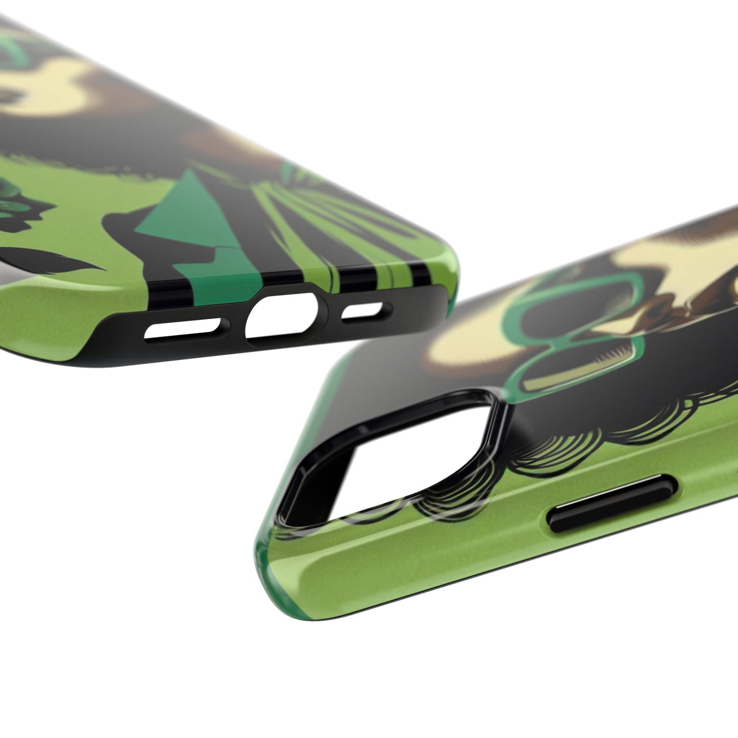 Chic Tough Phone Case | Artistic Green & Black Design | Phone Protection, Gift for Her, Stylish Accessory, Trendy Tech - Lady in Green