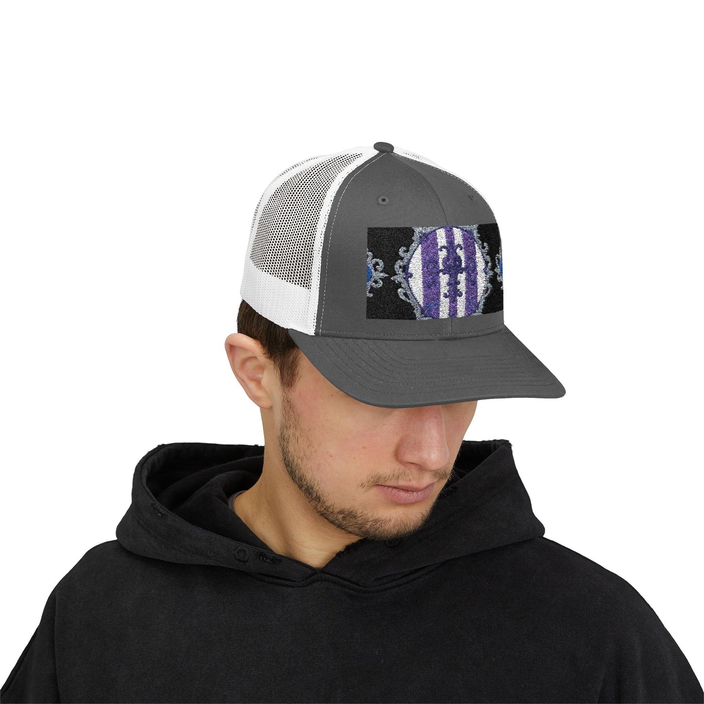 Stylish Baroque Design Snapback Trucker Cap with Artistic Design, Unisex Cap, Trendy Hat for Outdoor Activities, Casual Wear, Gift Idea