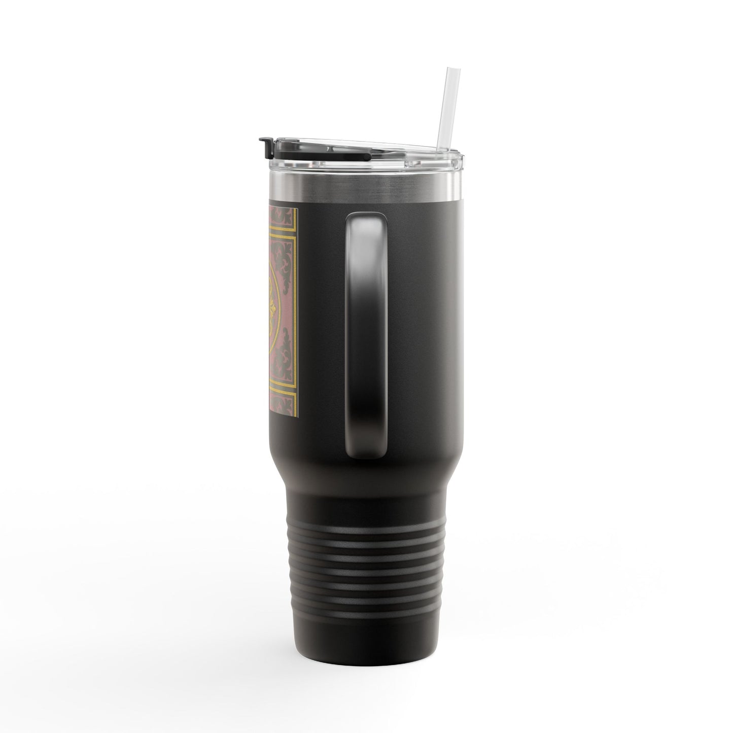 Gilded Mauve With Gold-Black Baroque Stylish Insulated Travel Mug | 40oz Coffee Cup for On-the-Go | Perfect Gift for Coffee Lovers, Road Trips