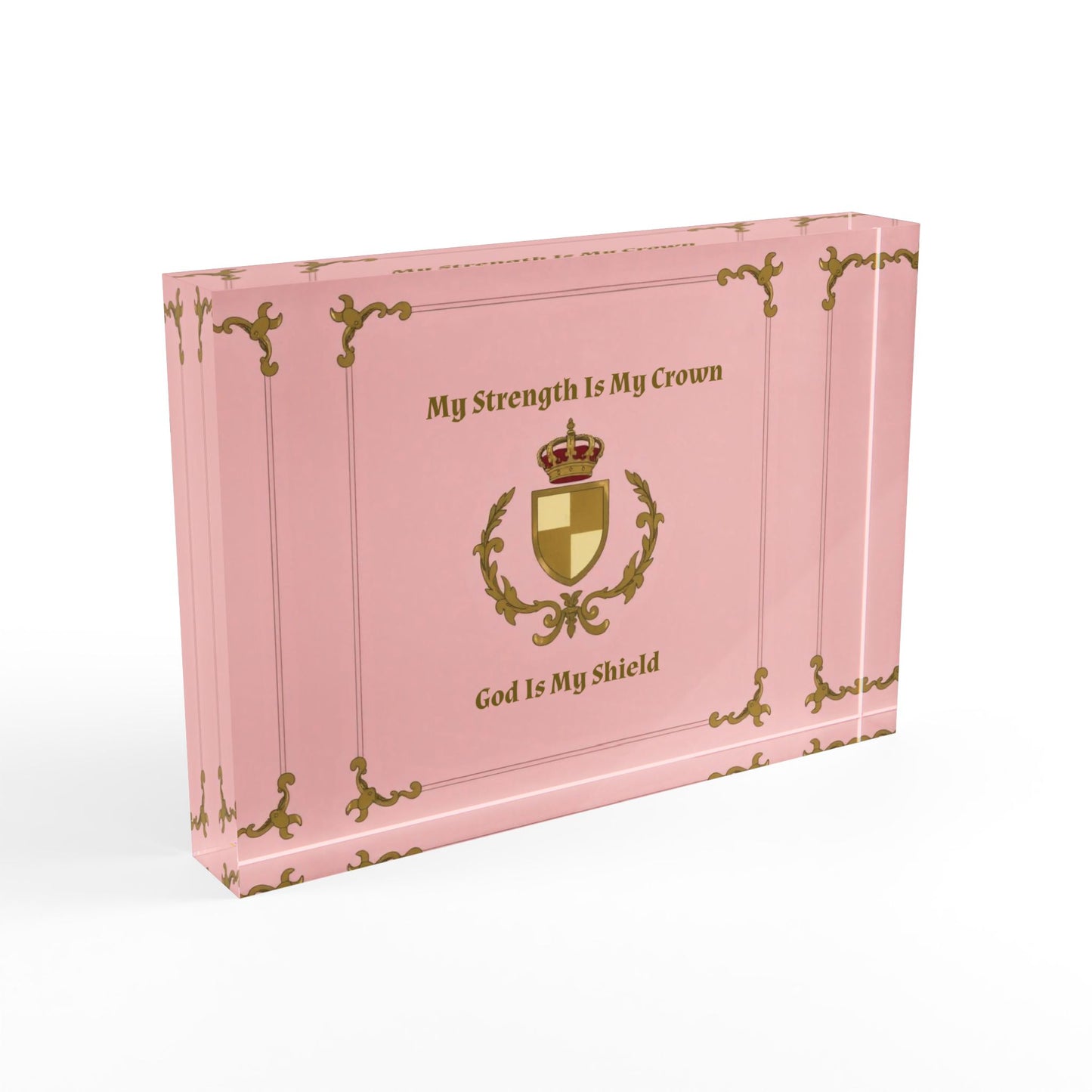 Crown & Crest Spiritual Quote Inspirational Elegant Photo Block - My Strength Is My Crown
