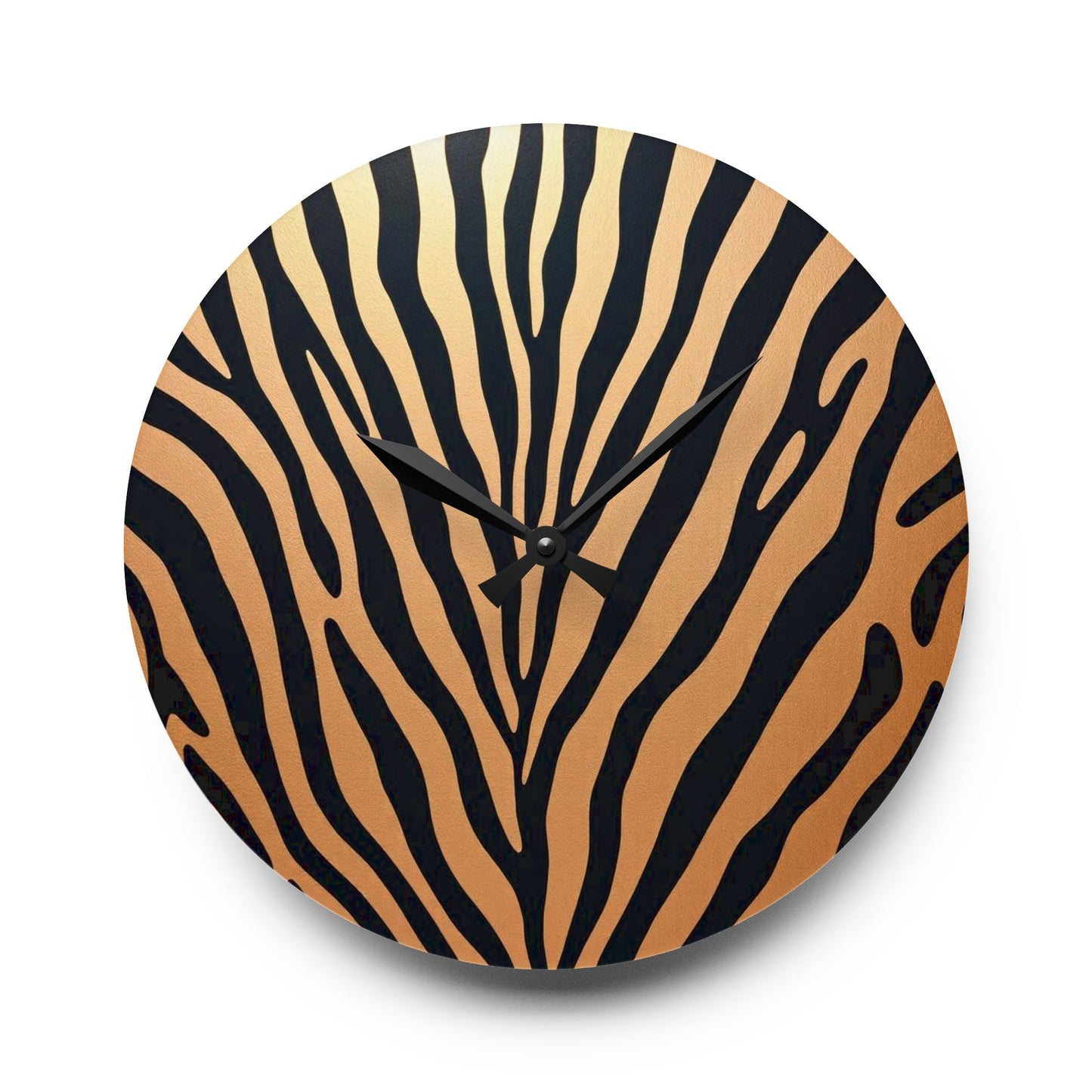 Stylish Zebra Print Acrylic Wall Clock - Modern Home Decor Accent