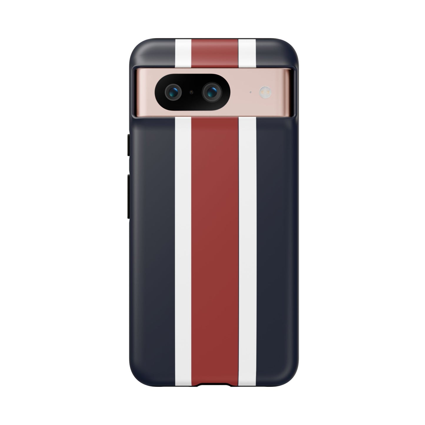 Lunar Midnight & Red-White Striped Stylish Phone Case - Tough Cases, Custom iPhone Cover, Sleek Phone Accessories, Gifts for Him/Her