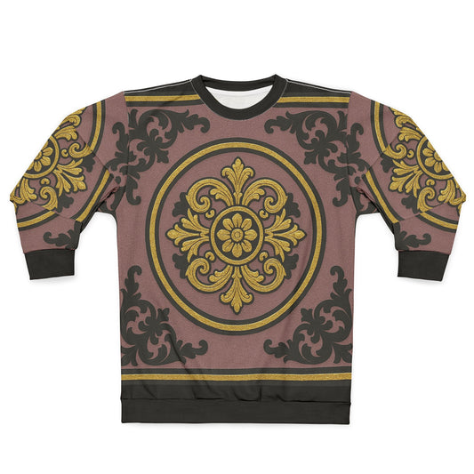 Gilded Mauve With Gold-Black Baroque Vintage-Style Unisex Sweatshirt, Cozy, Fashionable, Perfect for All Occasions, Gift for Her and Him